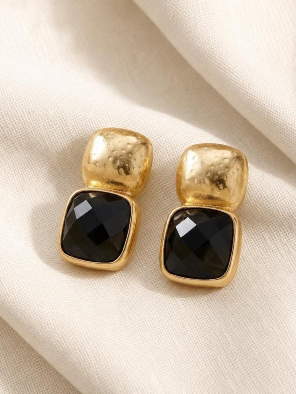 Julie Vos Catalina Obsidian Black Stud Earrings